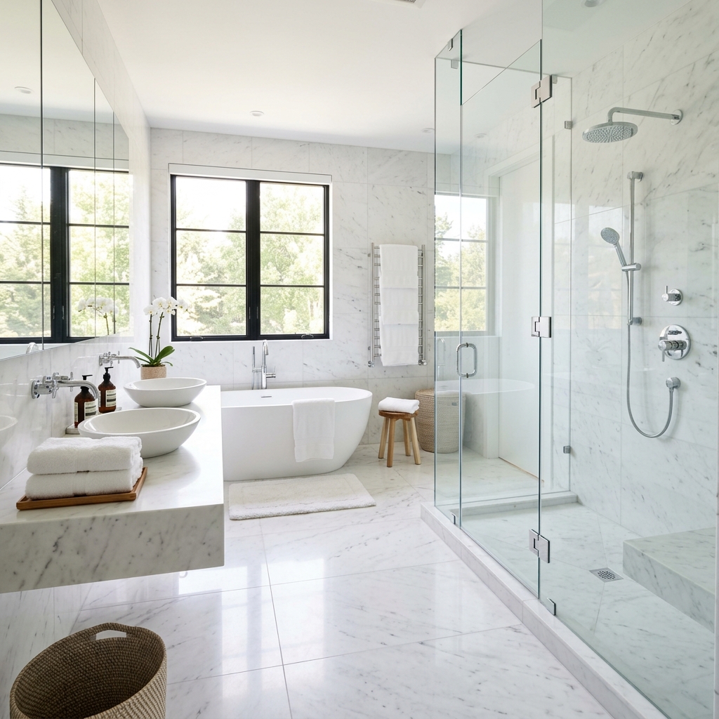 Salle de bain luxueuse et propre
